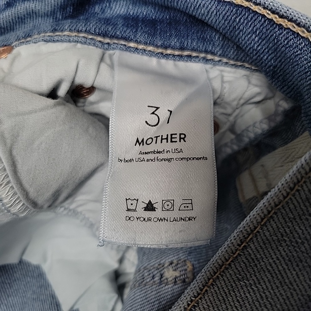 Mother Jeans Womens 31 Blue Insider Crop Step Fray Chatterbox Made In USA - Picture 6 of 11